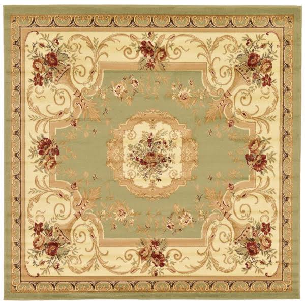 Charlton Home Patton Green Area Rug; Square 8