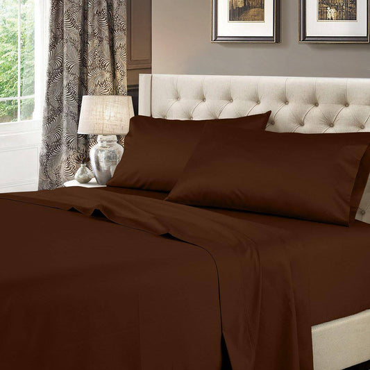 Royal Tradition Extra Deep 22 inch Pocket Sheet Sets 100% Cotton 600 Thread Count Sheets King, Chocolate