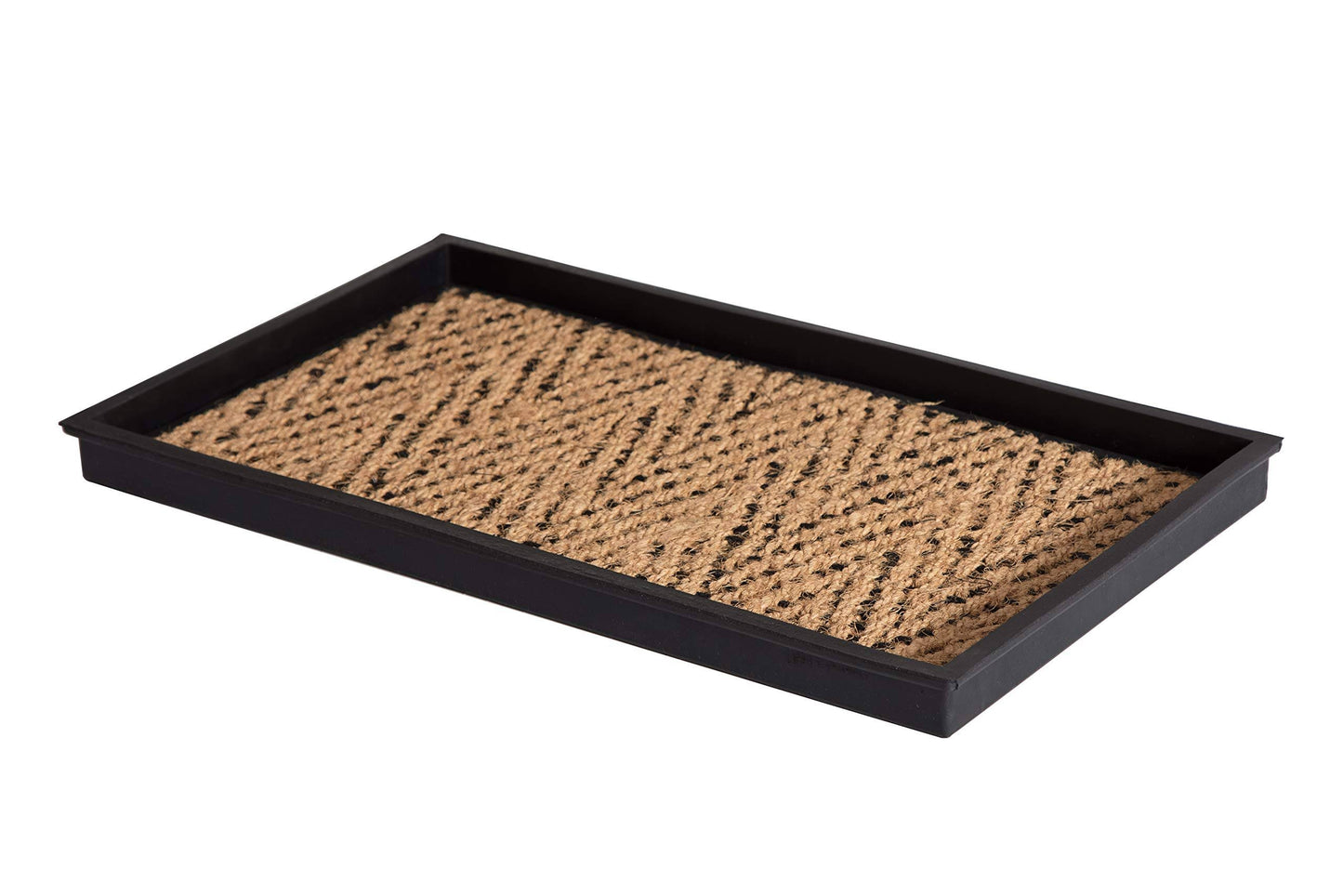 Anji Mountain Natural Recycled Rubber Boot Tray with Tan Black Coir Insert