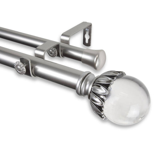 Rod Desyne Pixie Double Curtain Rod Satin Nickel