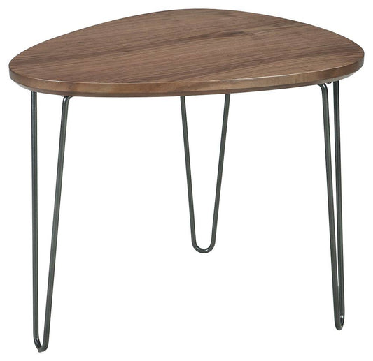 Signature Design Courager Brown/Black Triangle End Table by Ashley