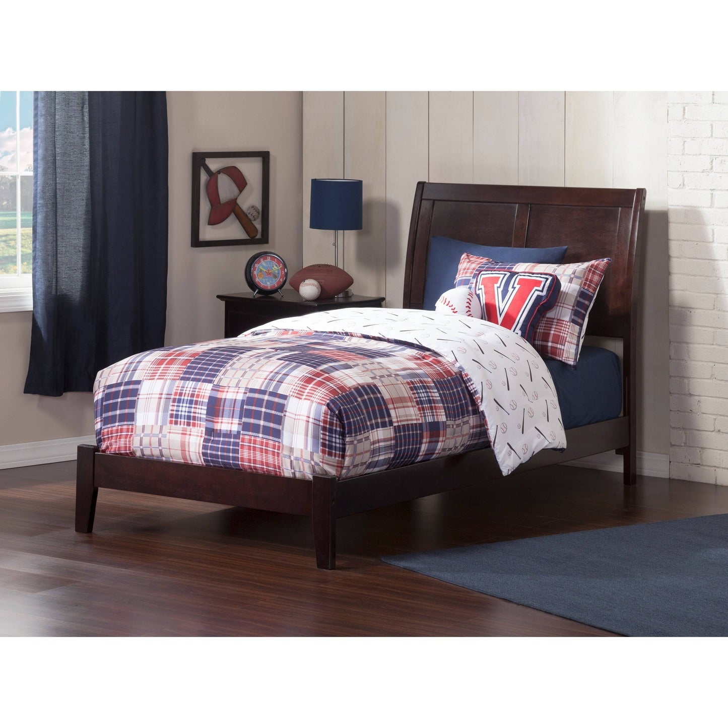 Atlantic Furniture Portland Traditional Bed in Espresso-Twin XL