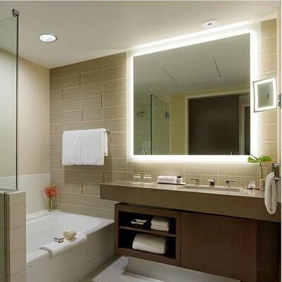 Pettie Frameless Lighted Bathroom Mirror Orren Ellis Size: 40