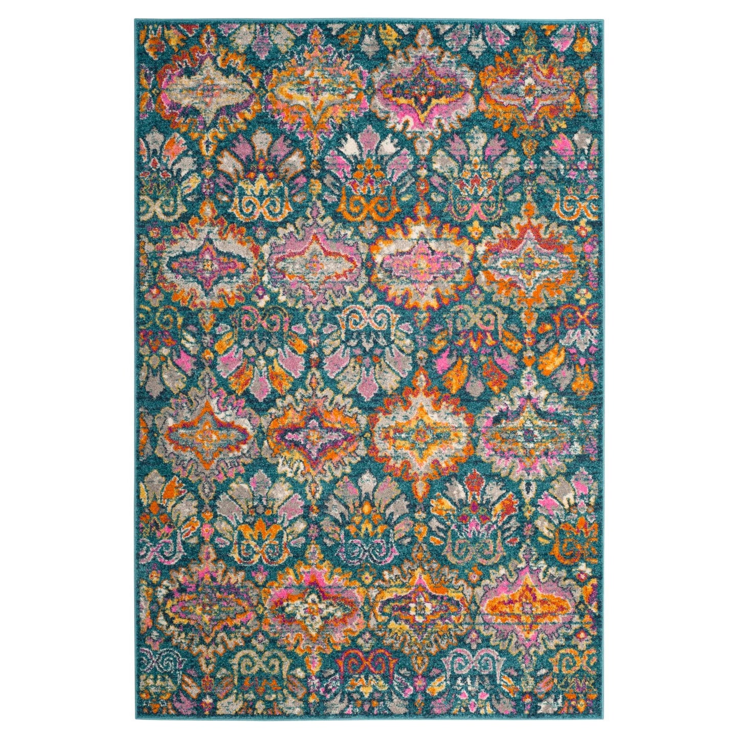 Safavieh MAD144A Madison Blue / Orange Area Rug - 8 x 10