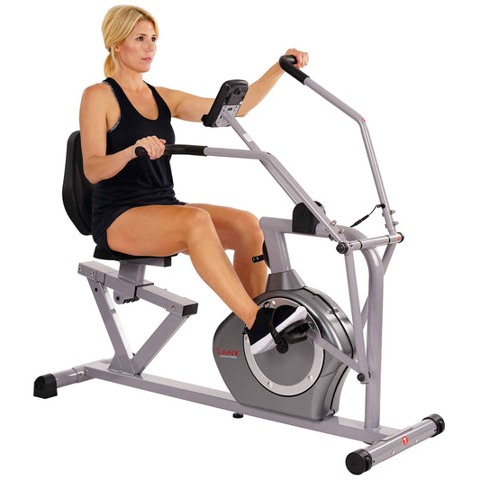 Sunny Health Fitness Cross Training Magnetic Recumbent Bike