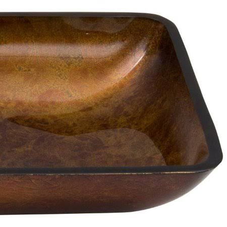 Refurbished Vigo Vg07047 Rectangular Russet Glass Vessel Bathroom Sink