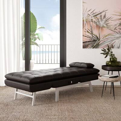 Revere Tufted Faux Leather Reclining Chaise Lounge Zipcode Design