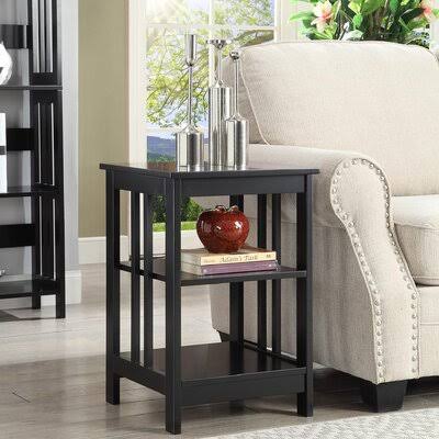 Andover Mills Minerva End Table with Storage Color Black