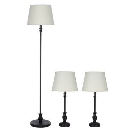 Better Homes Gardens 3-Piece Lamp Set, Bronze Finish