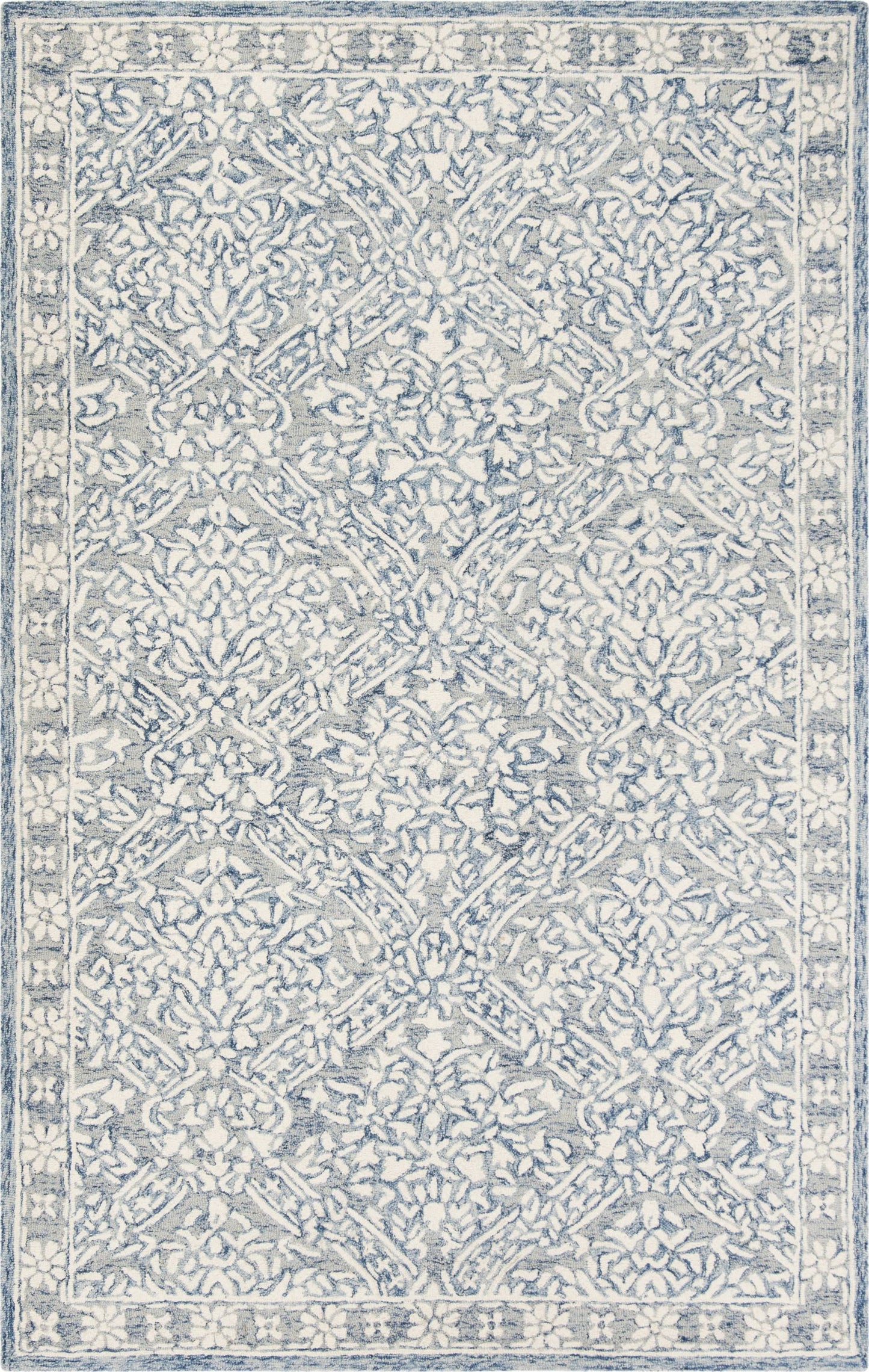 Safavieh Micro-Loop Rug Collection MLP510M - Blue / Ivory - 8 x 10