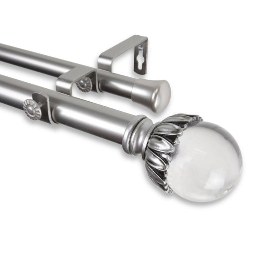 Rod Desyne Pixie Double Curtain ROD; Satin Nickel