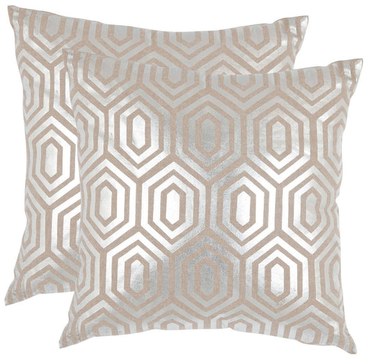 Safavieh Furniture Harper Silver Decorative Pillow - Set of 2