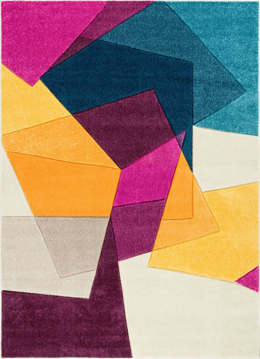 Well Woven Ruby Bombay Mid-Century Modern Violet Abstract Geometric 710 inch x 910 inch Area Rug