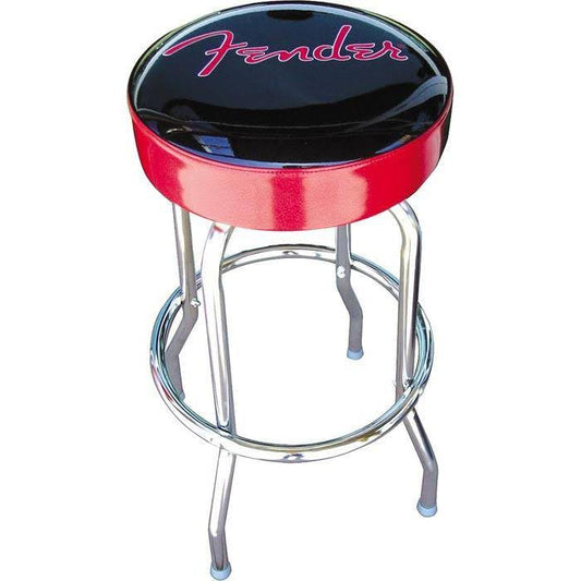 Fender Bar Stool Soft Padded Cushion Top Chair, Black/Red