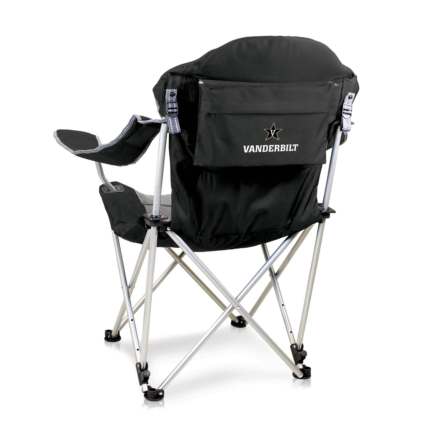 Black Vanderbilt Commodores Reclining Camp Chair