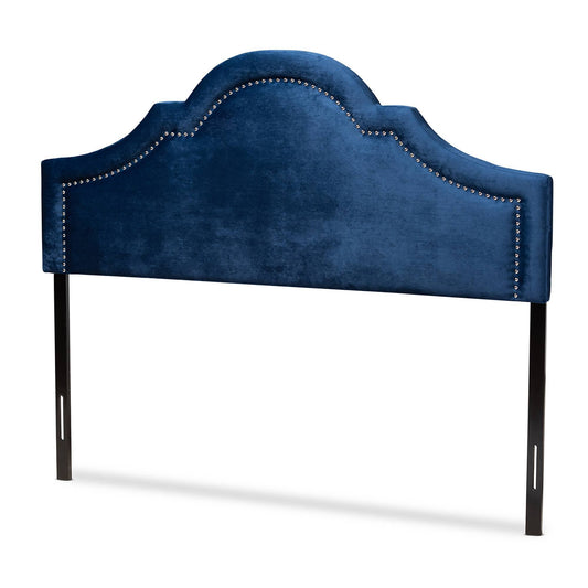 Baxton Studio Rita Navy Blue Velvet Upholstered Full Headboard