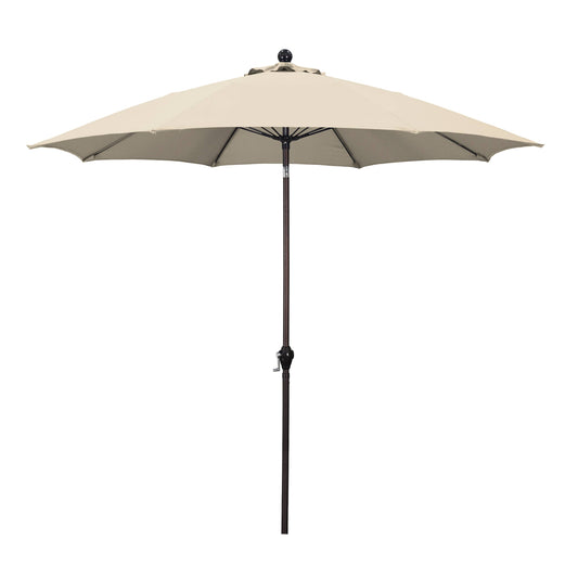 9 ft. Fiberglass Push Tilt Patio Umbrella in Antique Beige Polyester