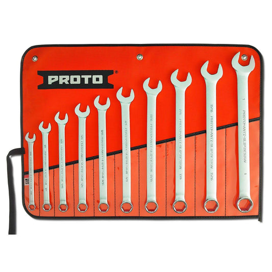 Proto J1200GHASD 10 Piece Satin Combination ASD Wrench Set - 6 Point