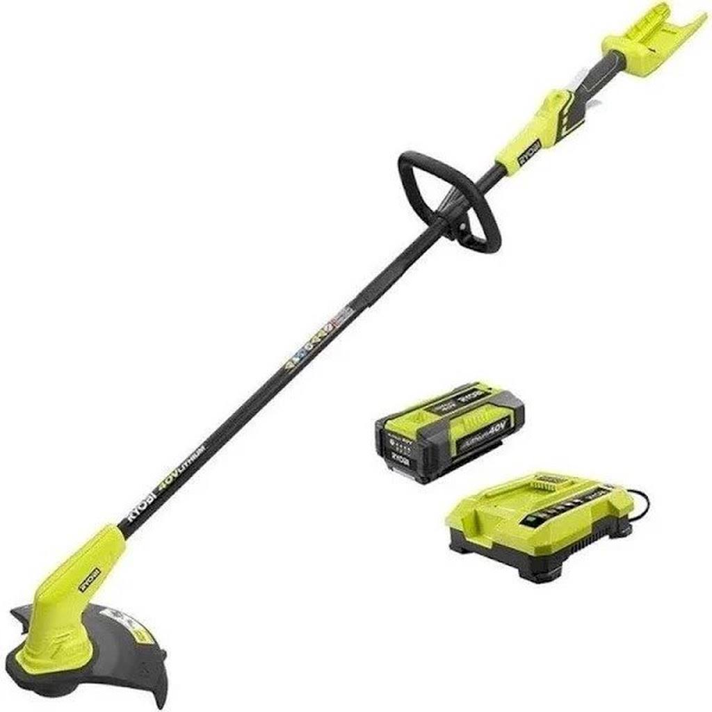 Ryobi 40-Volt Lithium-Ion Cordless String Trimmer - 1.5 Ah Battery and Charger