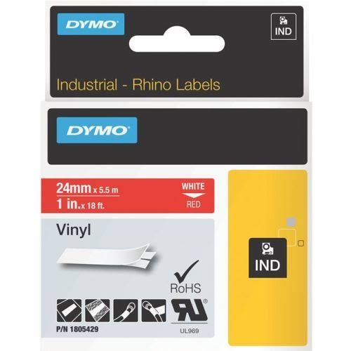 Dymo/Rhino 1805429 Rhino 1 inch Red Vinyl (White Print)