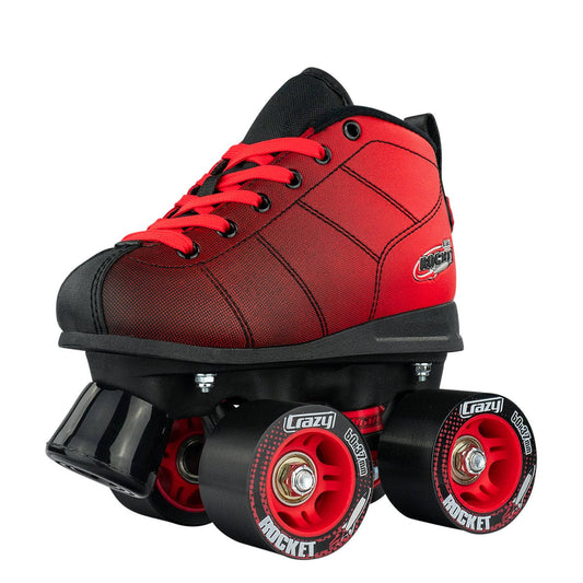 Crazy Skate Rocket Junior Roller Skates, Kids 3 / Black/Red