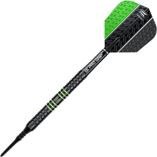 Target Vapor-8 Black Green 2BA Soft Tip Darts - 18g