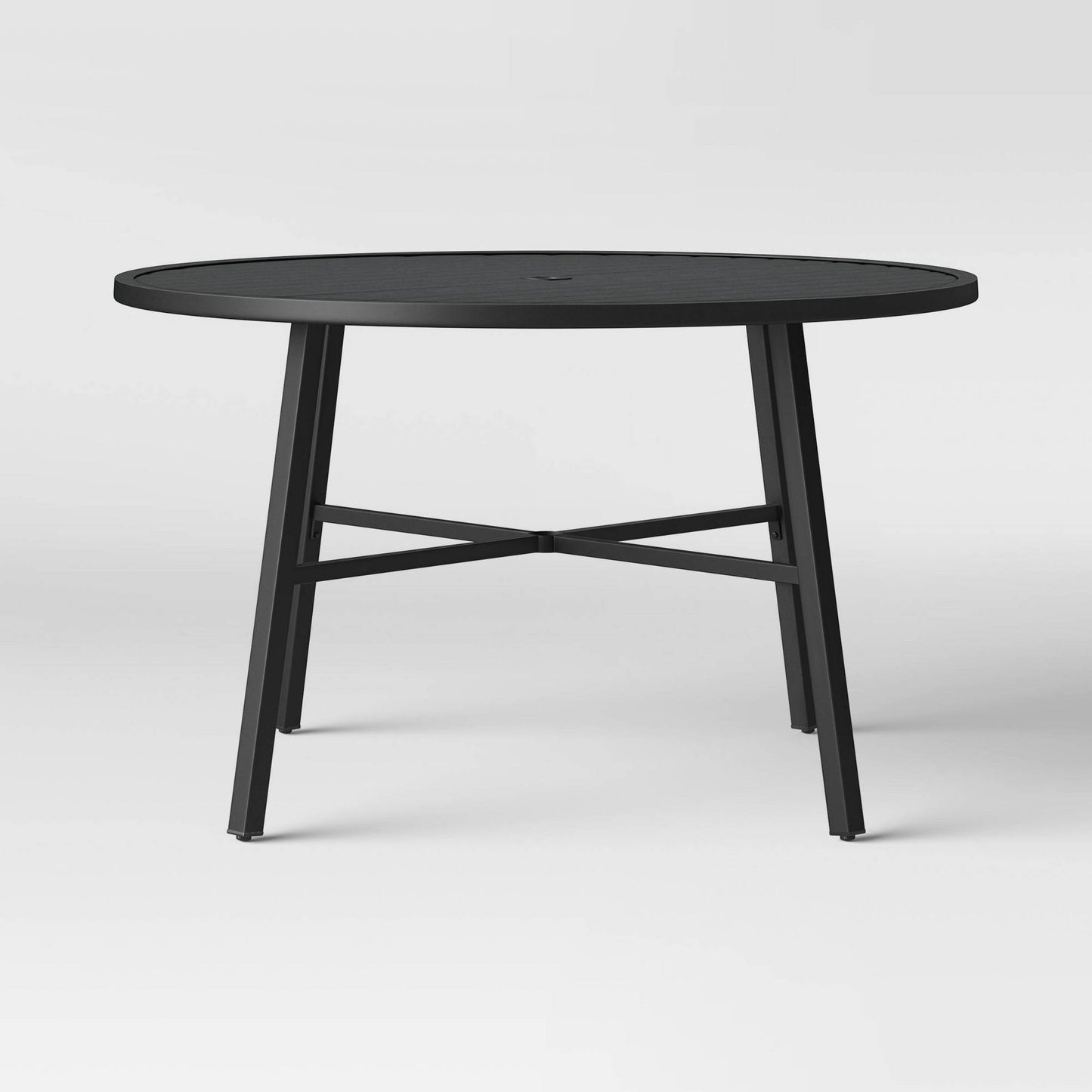 Threshold Fairmont 4-Person Round Patio Dining Table Black