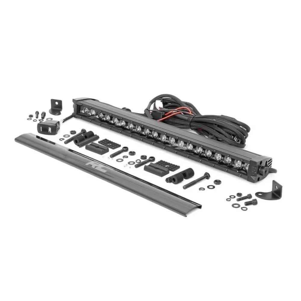 Rough Country 20 inch Cree LED Light Bar Single Row Black Series W/Cool White DRL - 70720BLDRL