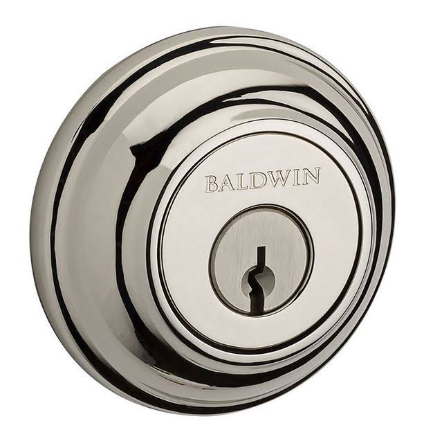 Baldwin Reserve Traditional Round Double Cylinder Deadbolt Polished Nickel