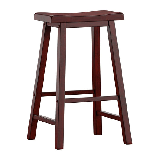 Salvador II Saddle Seat 29-inch Bar Height Backless Stools (Set of 2) by Inspire Q Classic - Berry Red