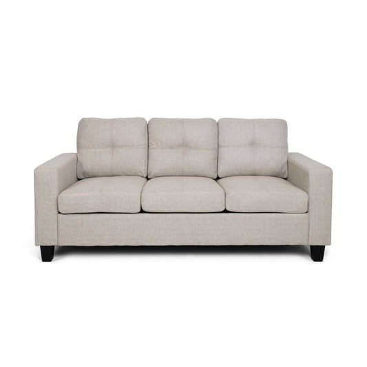 Bowden Polyester Three-Seater Sofa by Christopher Knight Home - Beige, Natural