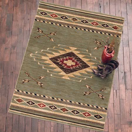 Diamond Arrow Slate Rug - 5 x 7 - 5 x 8, Black Forest Decor