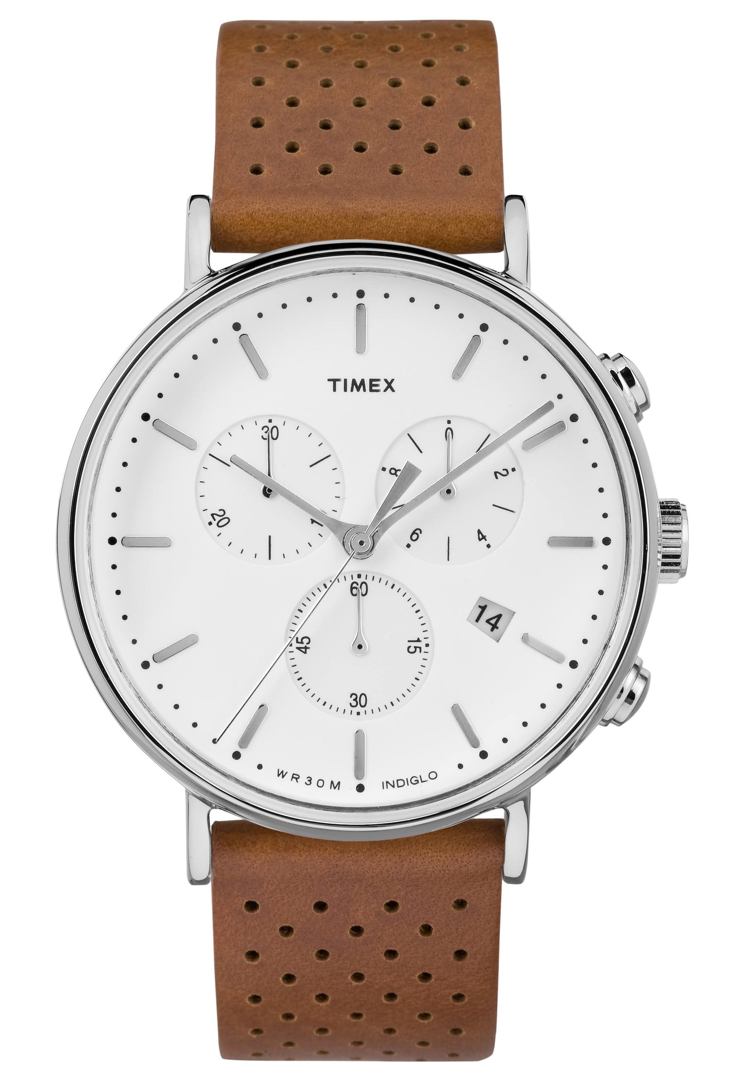 Timex Fairfield Chronograph 41mm Leather Strap Watch TW2R26700