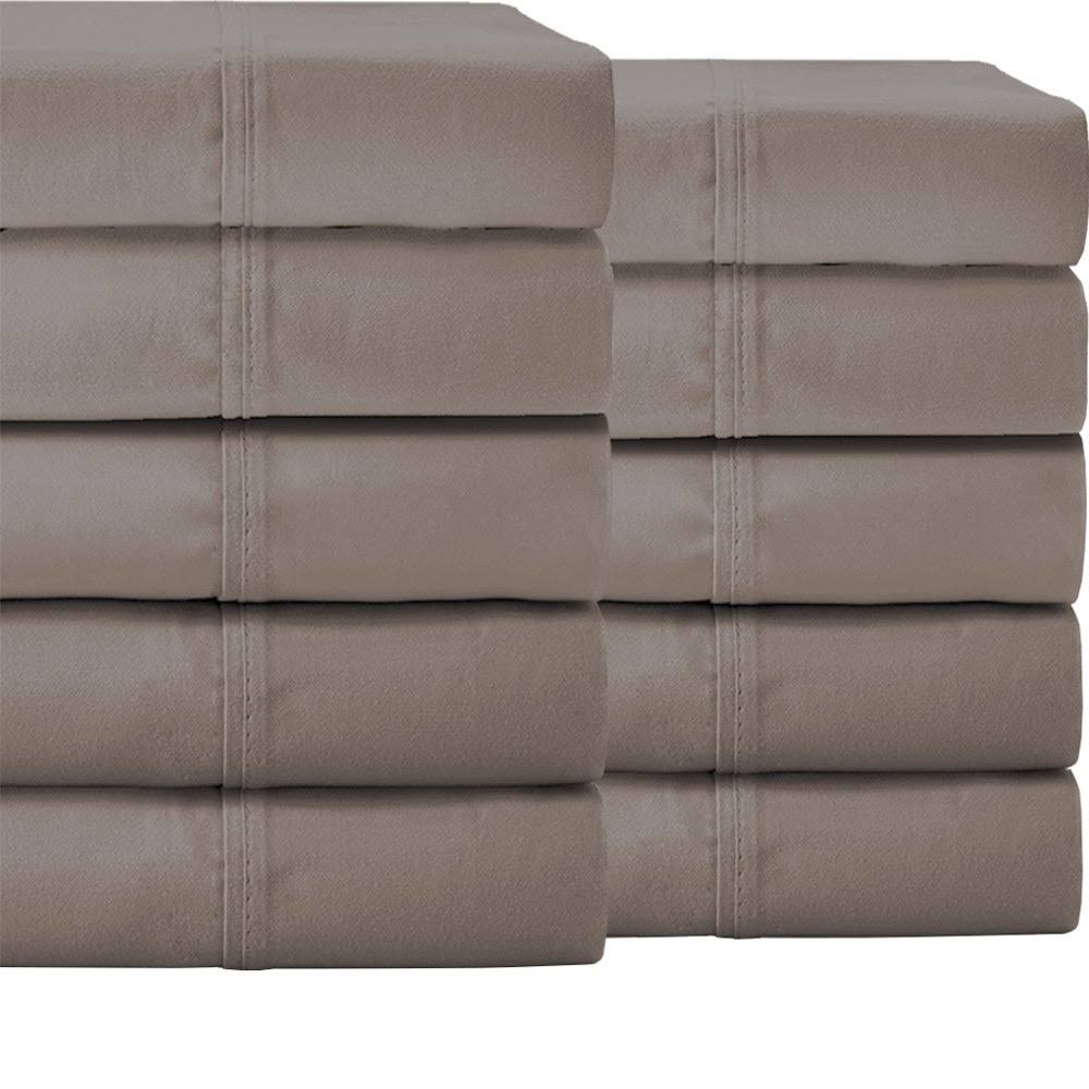 Bare Home Wholesale Sheet Set - Double Brushed Microfiber - Bulk Pack - Queen - Taupe, 10 Pack