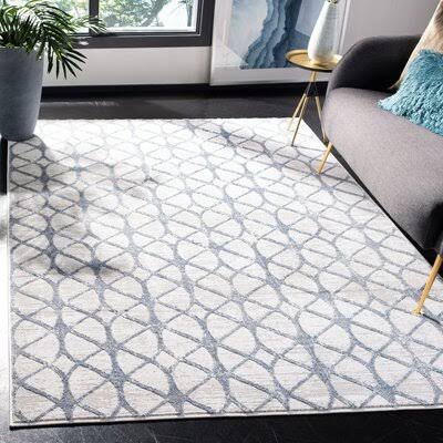 Shellie Geometric Blue Area Rug Breakwater Bay Rug Size  Runner 22