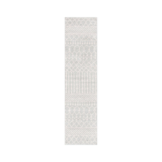 Safavieh Tulum Lelya Moroccan Boho Rug - 2 x 17 Runner - Light Grey/Ivory