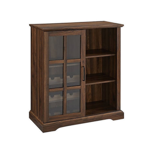 Forest Gate Sliding Door Bar Cabinet in Walnut