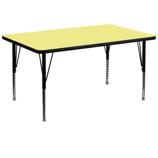 Flash Furniture 36W x 72l Rectangular Yellow Thermal Laminate Activity Table