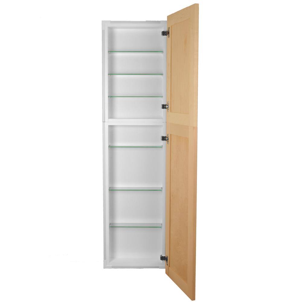 WG Wood Products Silverton 14 in. x 56 in. x 4 in. Frameless Recessed Medicine Cabinet/Pantry, White Box and Unfinished Door