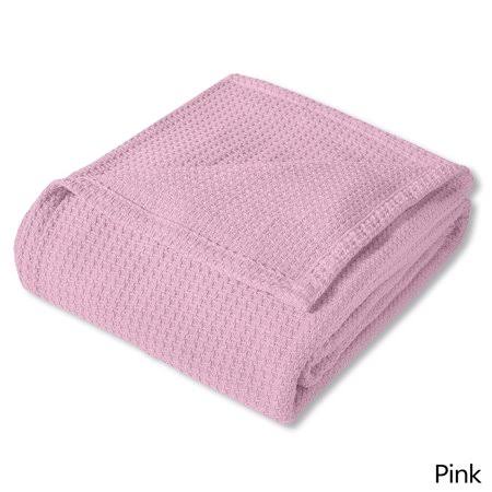 Cotton Basket Weave Blanket 100-percent Cotton - Full - Queen - Pink