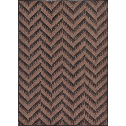 Unique Loom Chevron Outdoor Area Rug - 7 x 10 Brown