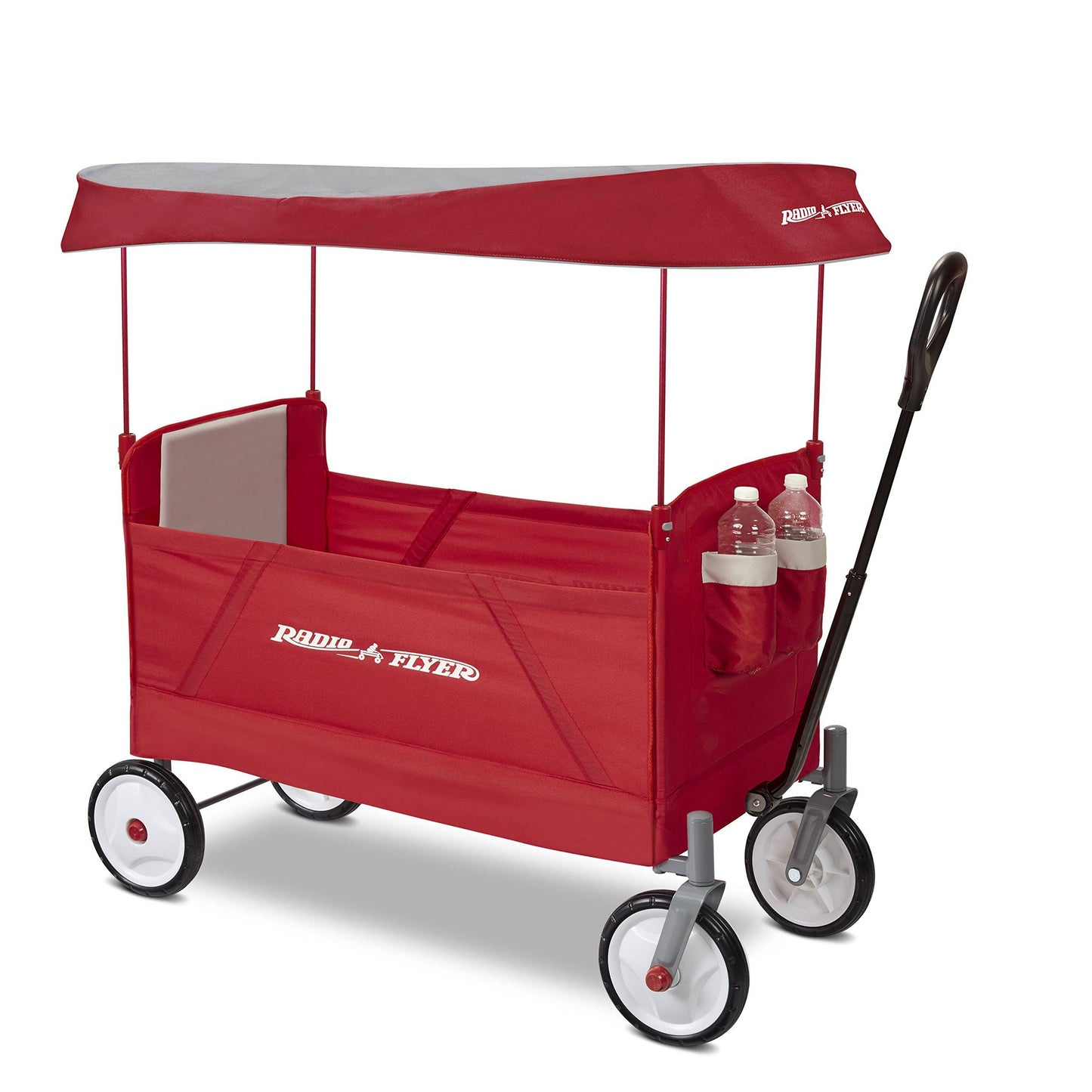 Radio Flyer 3957A EZ Fold Wagon with Canopy for Kids and Cargo, Red