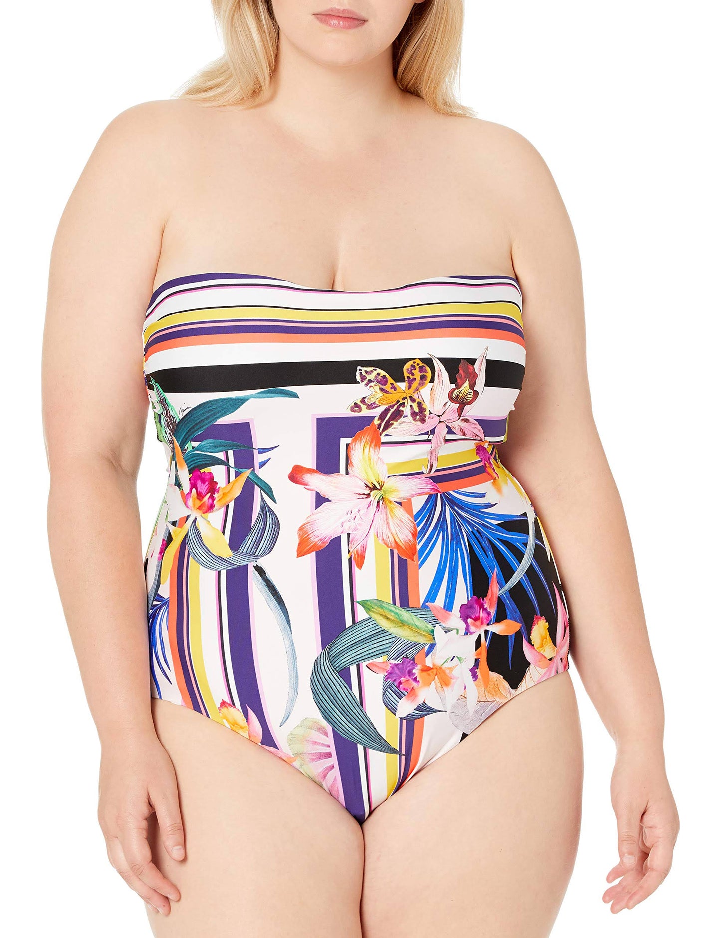 Trina Turk Treasure Cove Plus Bandeau - Blue - One-Piece Swimsuits