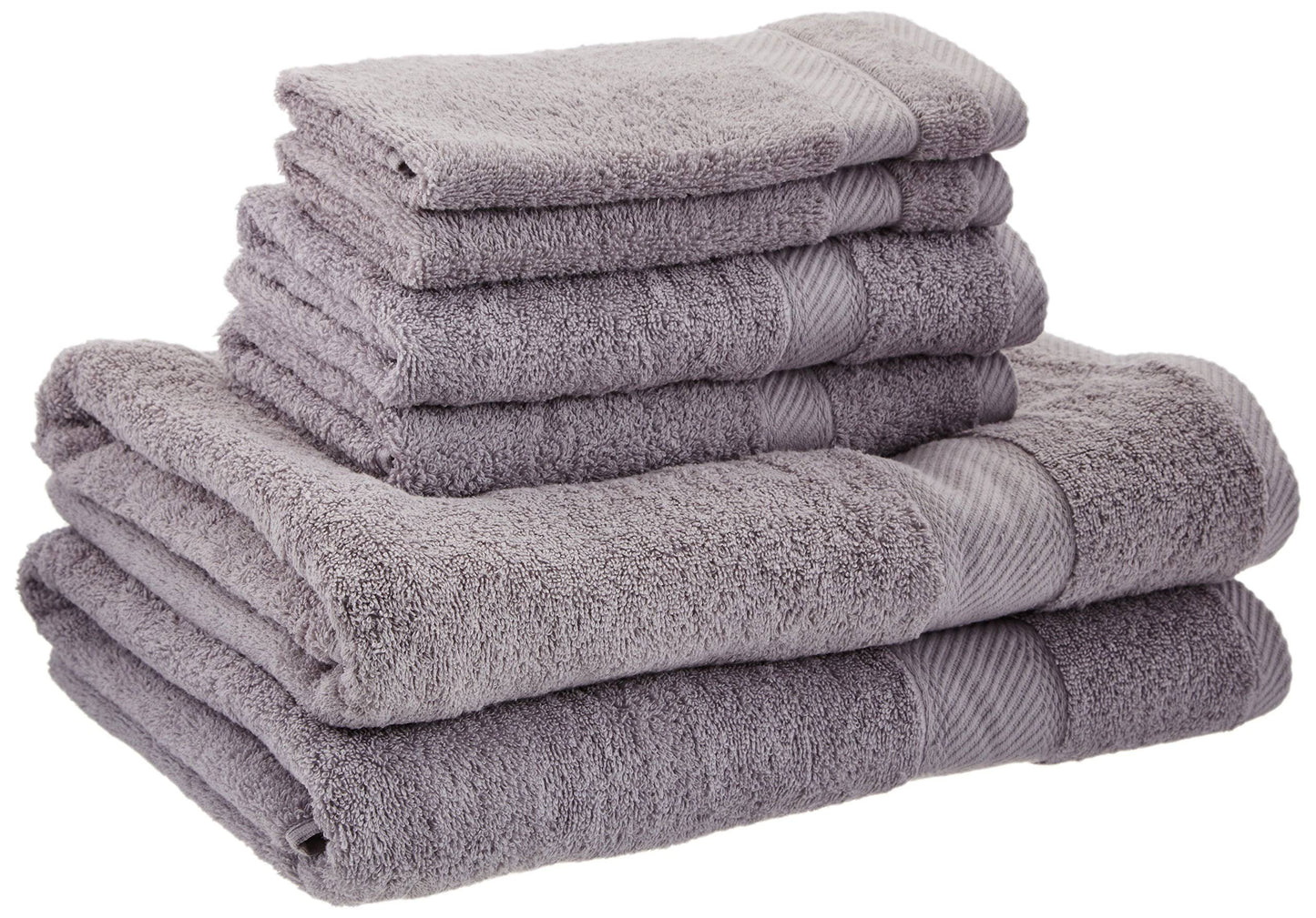 Elle 100% Combed Cotton 6 Piece Towel Set - Grey