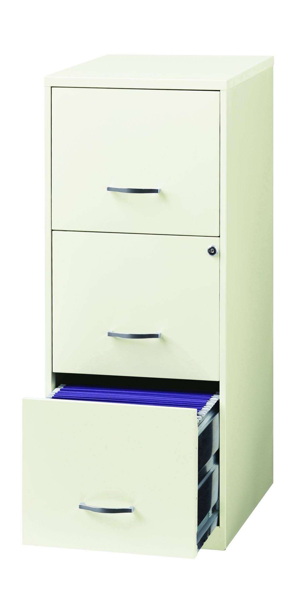 Space Solutions 3-Drawer File Cabinet 18-inch Deep White