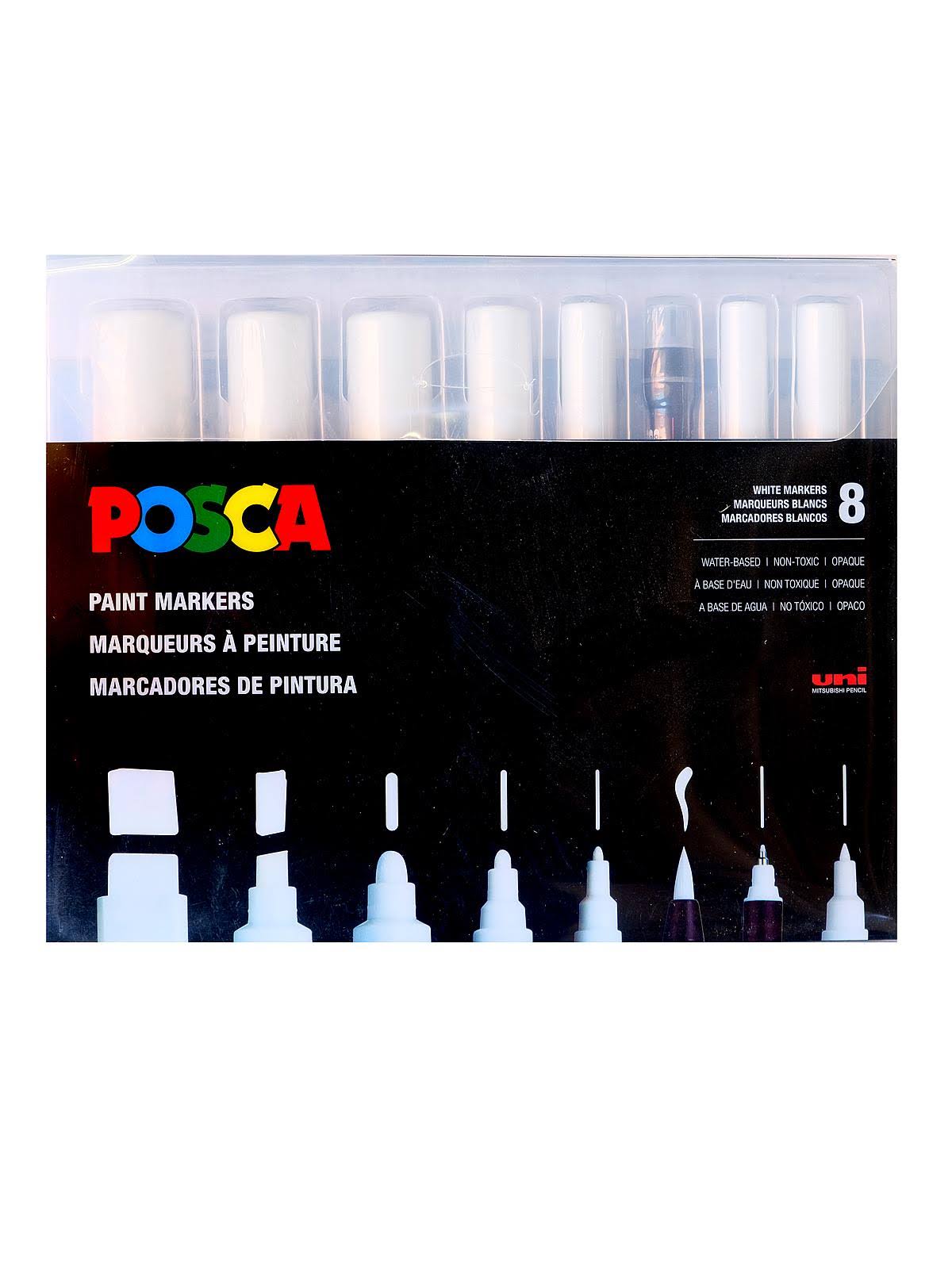 Posca 8 Piece Paint Marker Set White