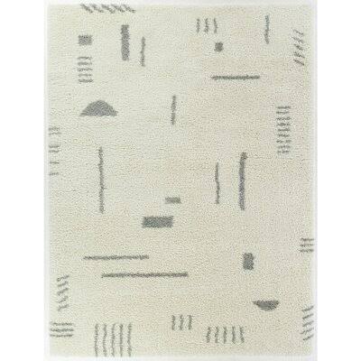 Simms Geometric White/Gray Area Rug AllModern Rug Size  Rectangle 89