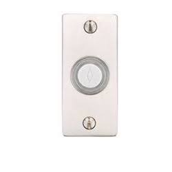 Emtek 2464 Brass Doorbell Button with Small Rectangular Rosette