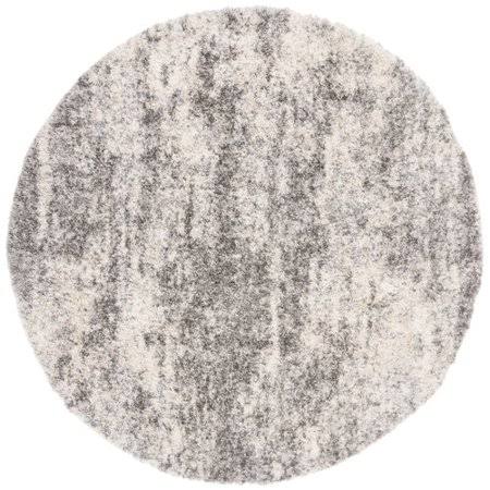 Wrought Studio Rabia Gray/Cream Area Rug, Size  Round 67 inch