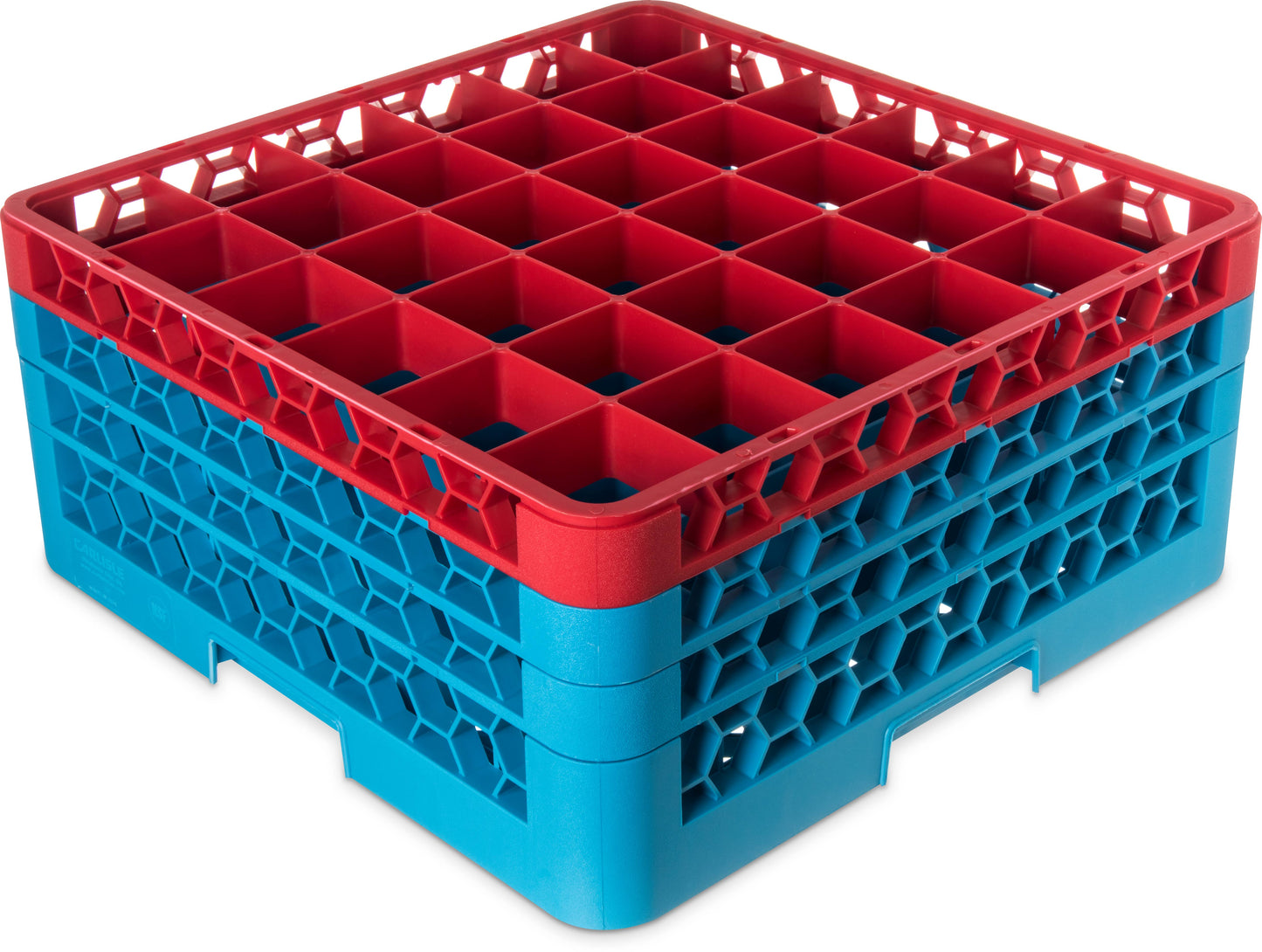 Carlisle (RG36-3C410) OptiClean Dishwasher Glass Rack 36 Compartments with 3 Color Coded Extenders